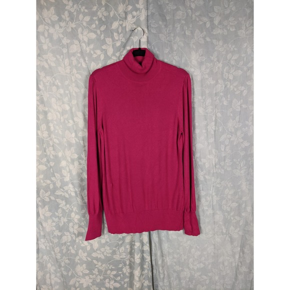 Halogen Long Sleeve Cranberry Ribbed Turtleneck XL - Picture 1 of 4